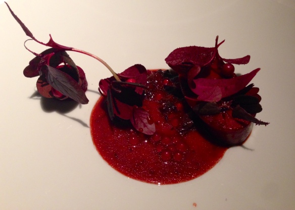 Grilled Tongue of Veal, Red Leaves & Lingon Berries